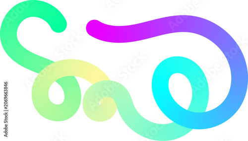 Abstract Wavy Line in Gradient Colors Creates Dynamic Flow Pattern.