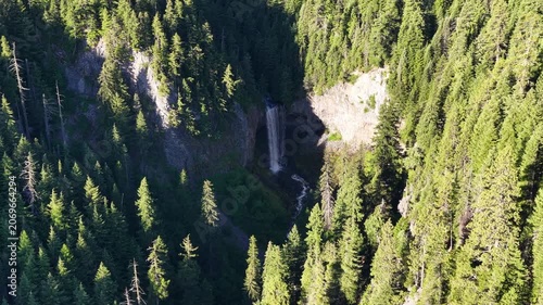 The picturesque Tamawanas Falls is surrounded by Mt. Hood National Forest which spans all the way to the Columbia River Gorge in Oregon. This scenic area, near Portland, offers year-round recreation.