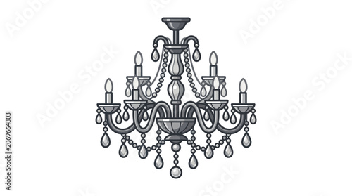 Ornate Crystal Chandelier Lighting Fixture.