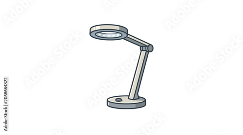 Modern adjustable desk lamp closeup.