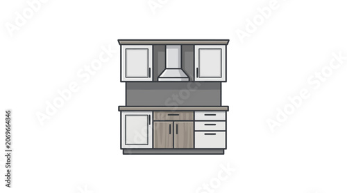 Modern kitchen cabinet design plan.