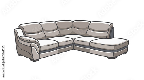 Modern L shaped grey sofa set.