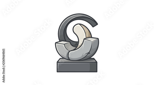 Modern sculpture on a pedestal base.