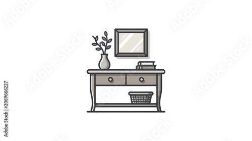 Simple console table with drawers.