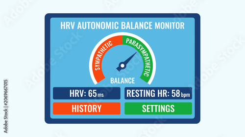 Quadro su tela Heart Rate Variability Autonomic Balance Monitor Display