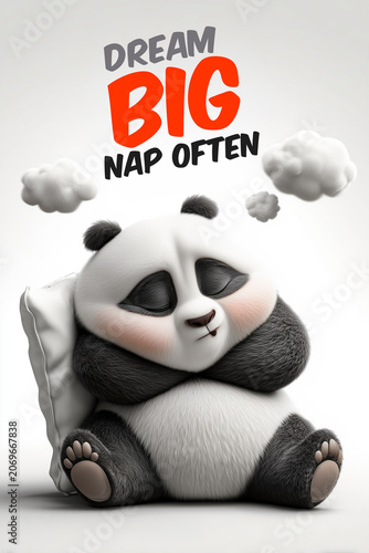 Cute Panda Dreaming Big and Napping Often