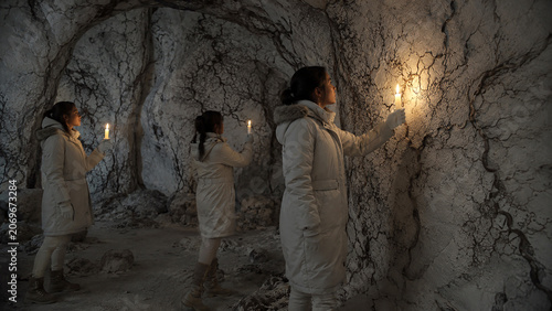 children inside the cave