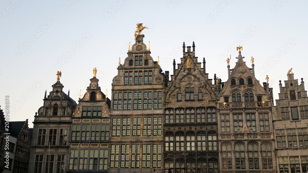 Obraz premium Antwerp, Belgium. Guild houses on the Grote Markt