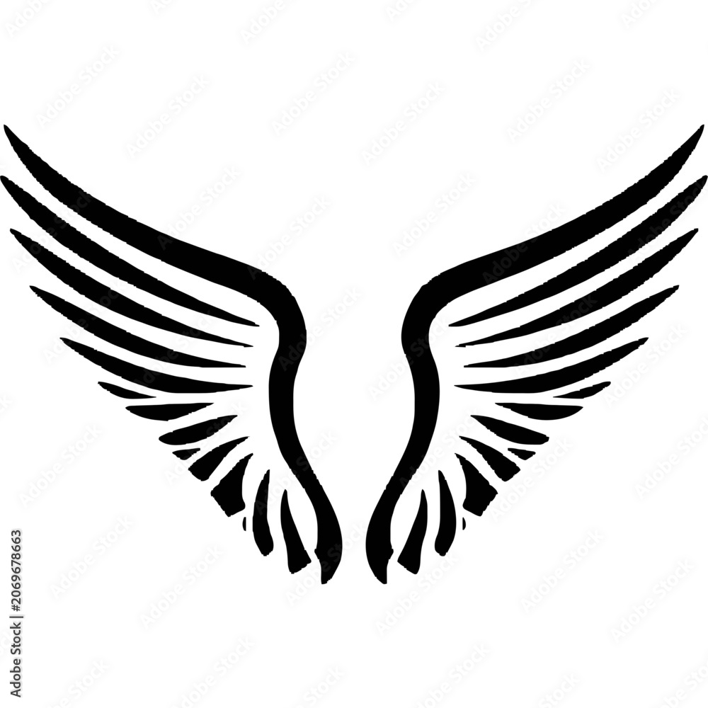 Obraz premium Black stylized wings graphic design
