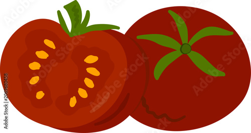 Obraz na plátně ripe tomato with leaves