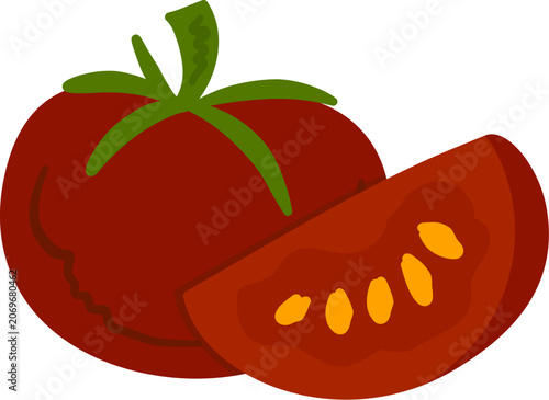 Fotografie Tomato and Slice of Tomato