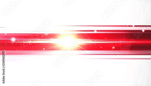 Abstract Red Light Streaks Background with Glowing Digital Energy Rays