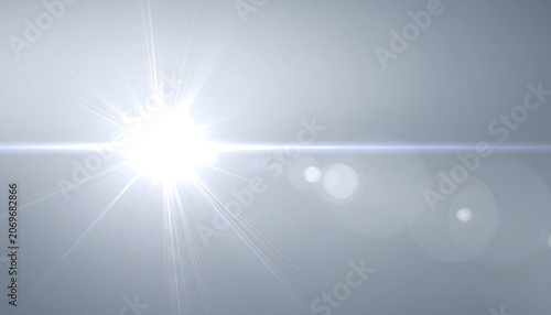 Lens Flare Light Effect on Soft Gray Background for Web Design