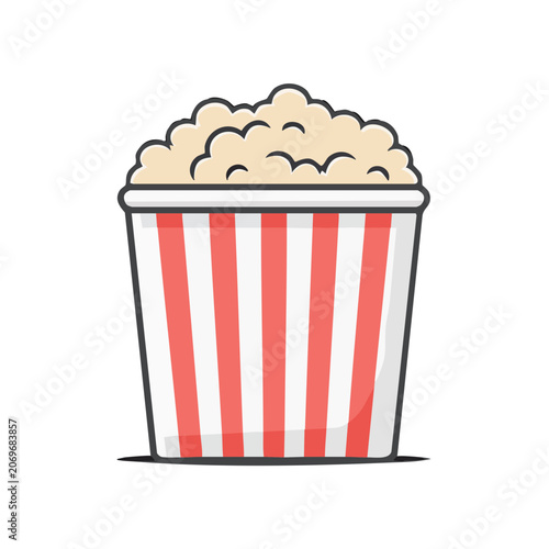 Popcorn Bucket Vector Illustration