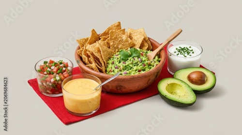Loaded Guacamole and Nacho Chip Platter with Sides