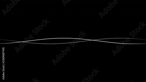 White Wavy Lines Crossing on Transparent Background, Looping Animation