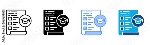 Fotografie Syllabus Icon Multiple Style Vector Illustration