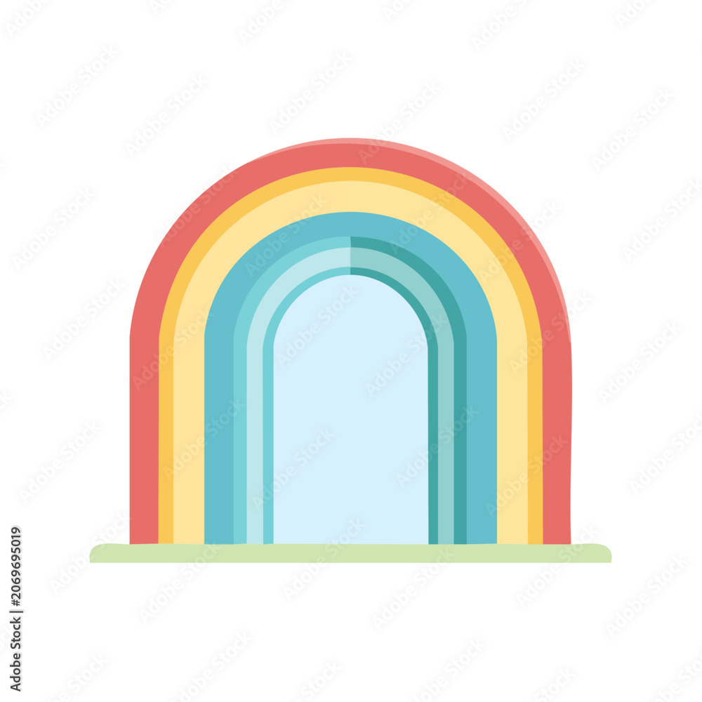 Fototapeta premium Colorful rainbow arch vector illustration