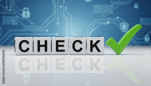 Validation and Verification Concept with Check Mark Symbol.