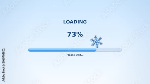 Snowy icon for loading bar in white blue background winter edition