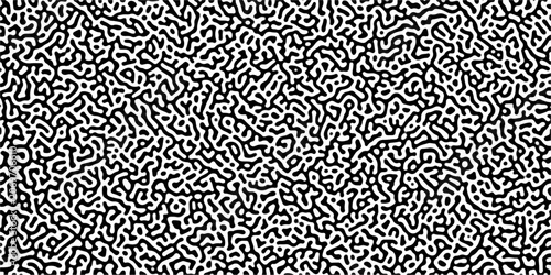 Abstract Reaction-diffusion or Turing pattern natural texture in black and white gradient colour scheme. Generative algorithm psychedelic background. Reaction-diffusion or truing pattern formation. 