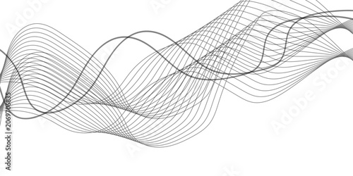 Tableau sur toile Abstract white background with a glowing abstract waves