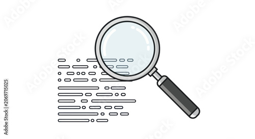 Foto Magnifying glass with handle closeup.