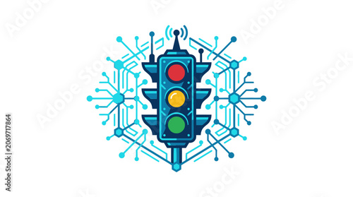 Smart Traffic Light System with Digital Network Connections.