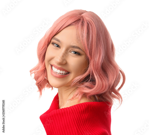 Beautiful young woman in pi...