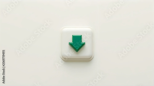 Green download button on white background