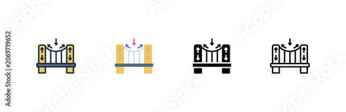 Photos Suspension Bridge Load Icon Set Structural Engineering Force