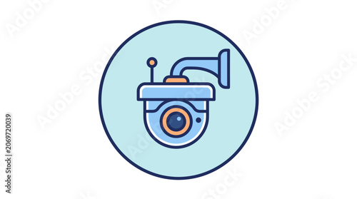 Security camera device icon graphic.