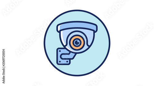 Security camera icon with lens.