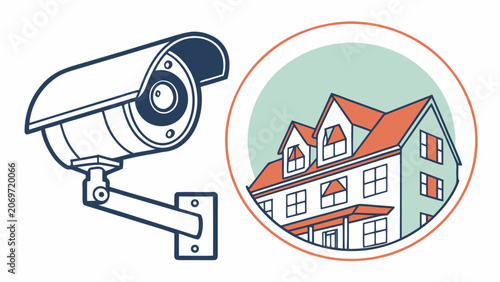 Security Camera Monitoring Residential House.