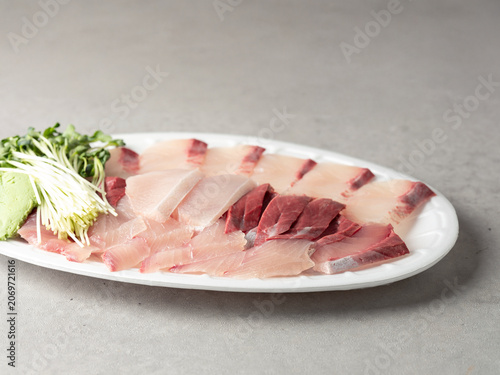 Sashimi, fresh raw fish dish 
