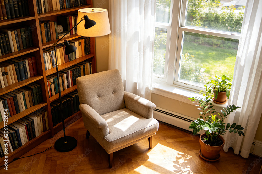 Obraz premium Window Reading Nook Home Scene