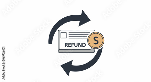 Bild auf Leinwand Refund Check Financial Icon