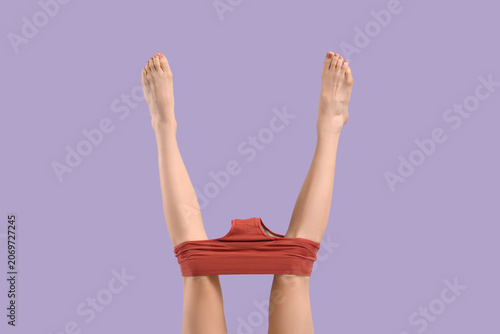 Womans legs with menstrual ...