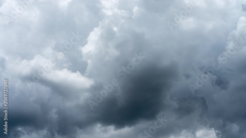 Timelapse Sky and black cloud. Dark grey storm clouds. Dramatic sky. lighting in dark stormy cloudy. Beautiful nature time lapse storm clouds at sunset time. Horrible weather