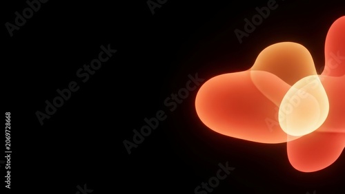 Abstract fluid shapes with glowing orange and red gradients on a deep black background, perfect for modern digital interface backdrops and creative multimedia presentations