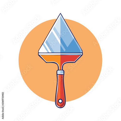Flat illustration of a masonry trowel