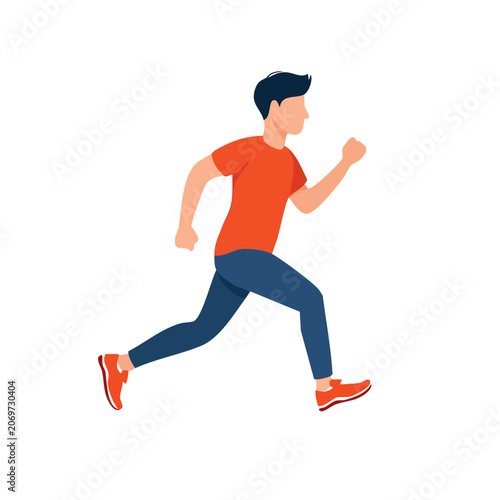 Flat illustration of a man running