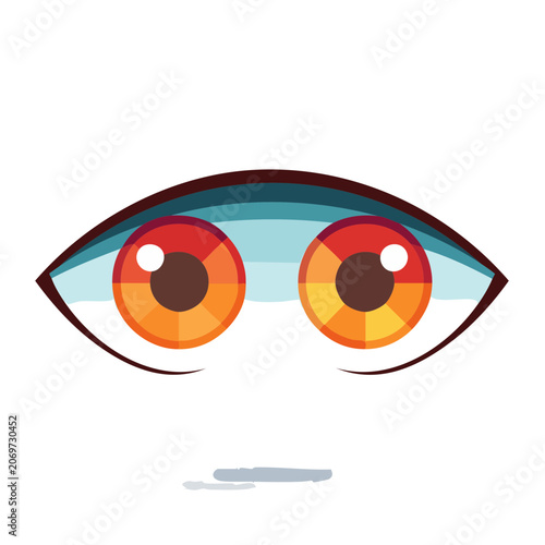 Flat illustration of stylized human eyes