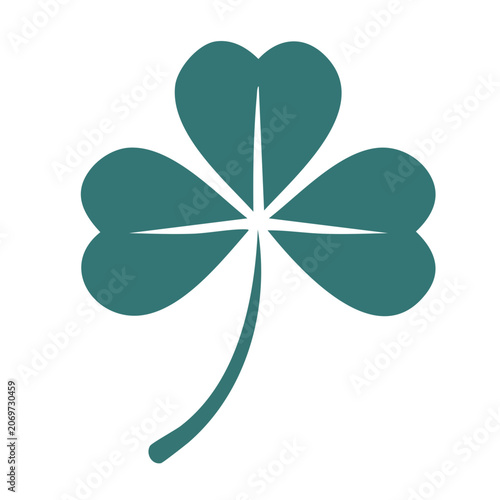 Flat teal shamrock vector icon