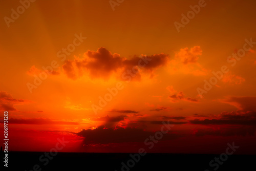 red sunset sky