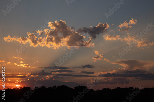 Serene sunset in the sky 