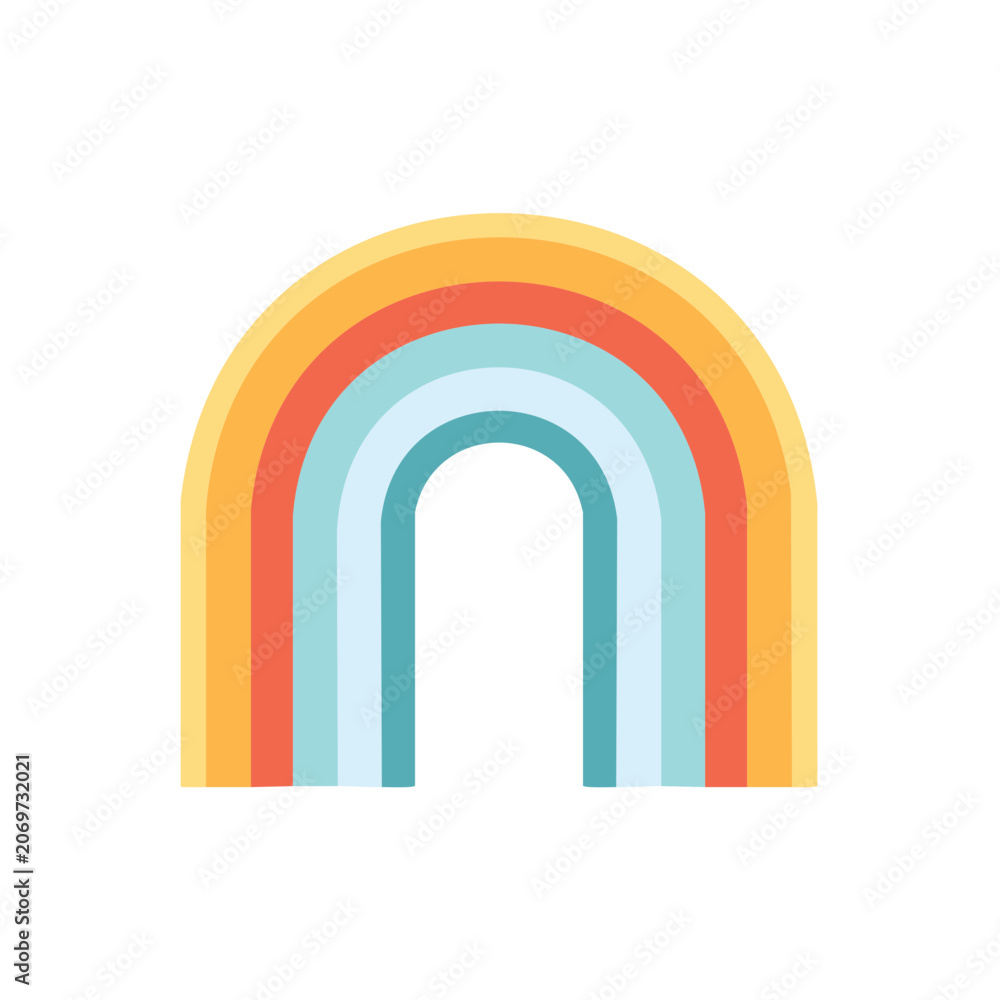 Fototapeta premium Colorful rainbow arch vector illustration