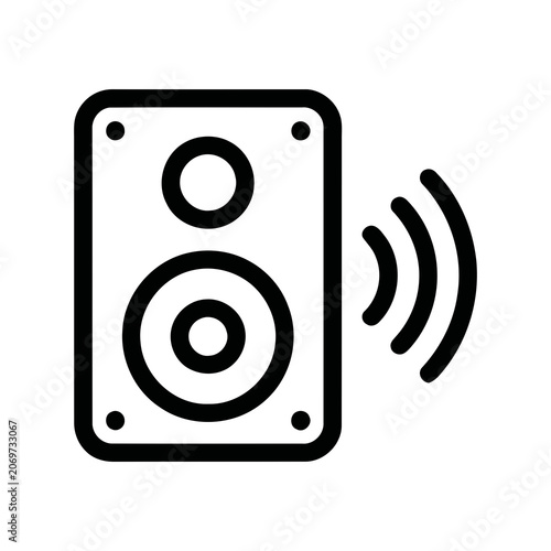 Canvas-taulu Minimalist Outline Icon Representing Sound Wave Emission from a Speaker