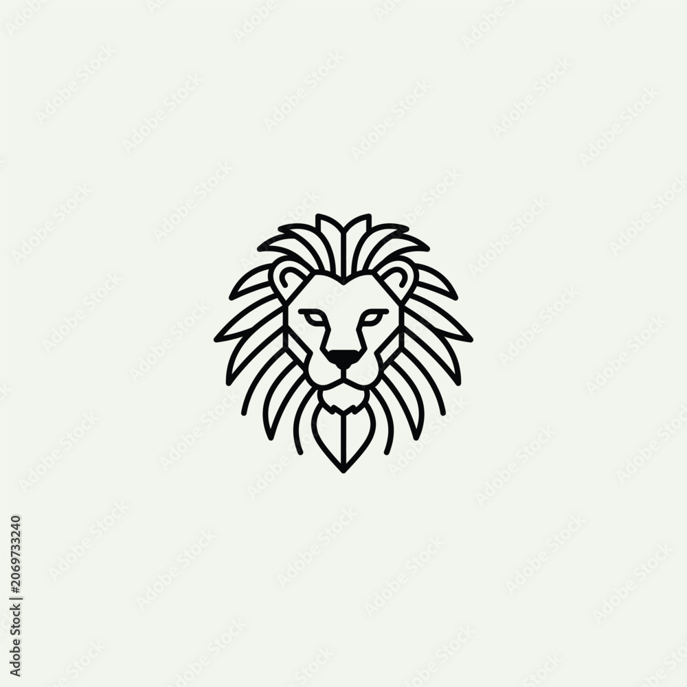 Fototapeta premium Lion head logo template vector illustration design