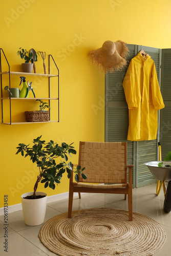 Interior of workshop with g...